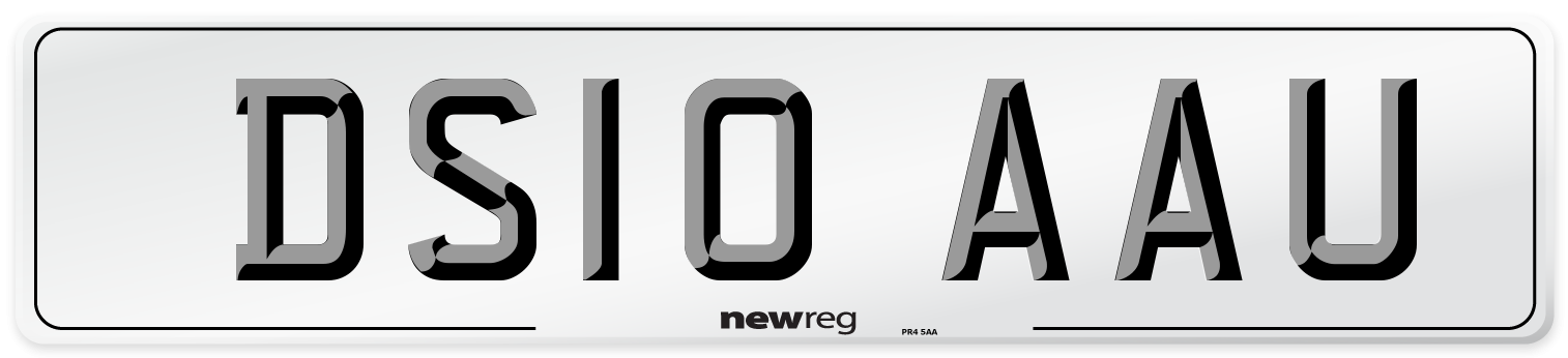 DS10 AAU Number Plate from New Reg